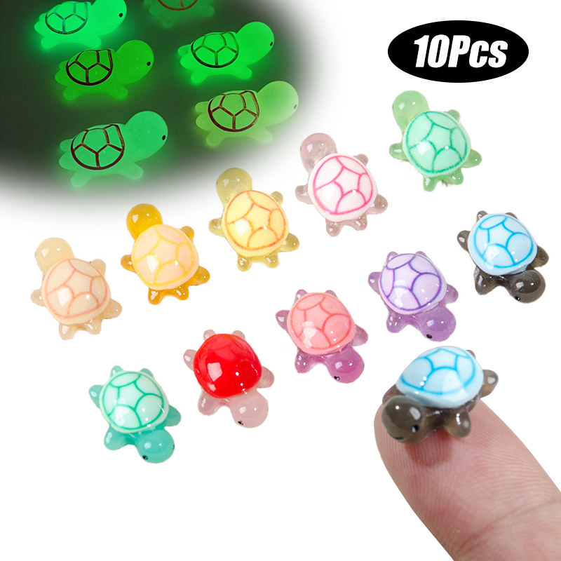 Marine Aquarium Mini - 10Pcs Mini Luminous Turtle Home Decor