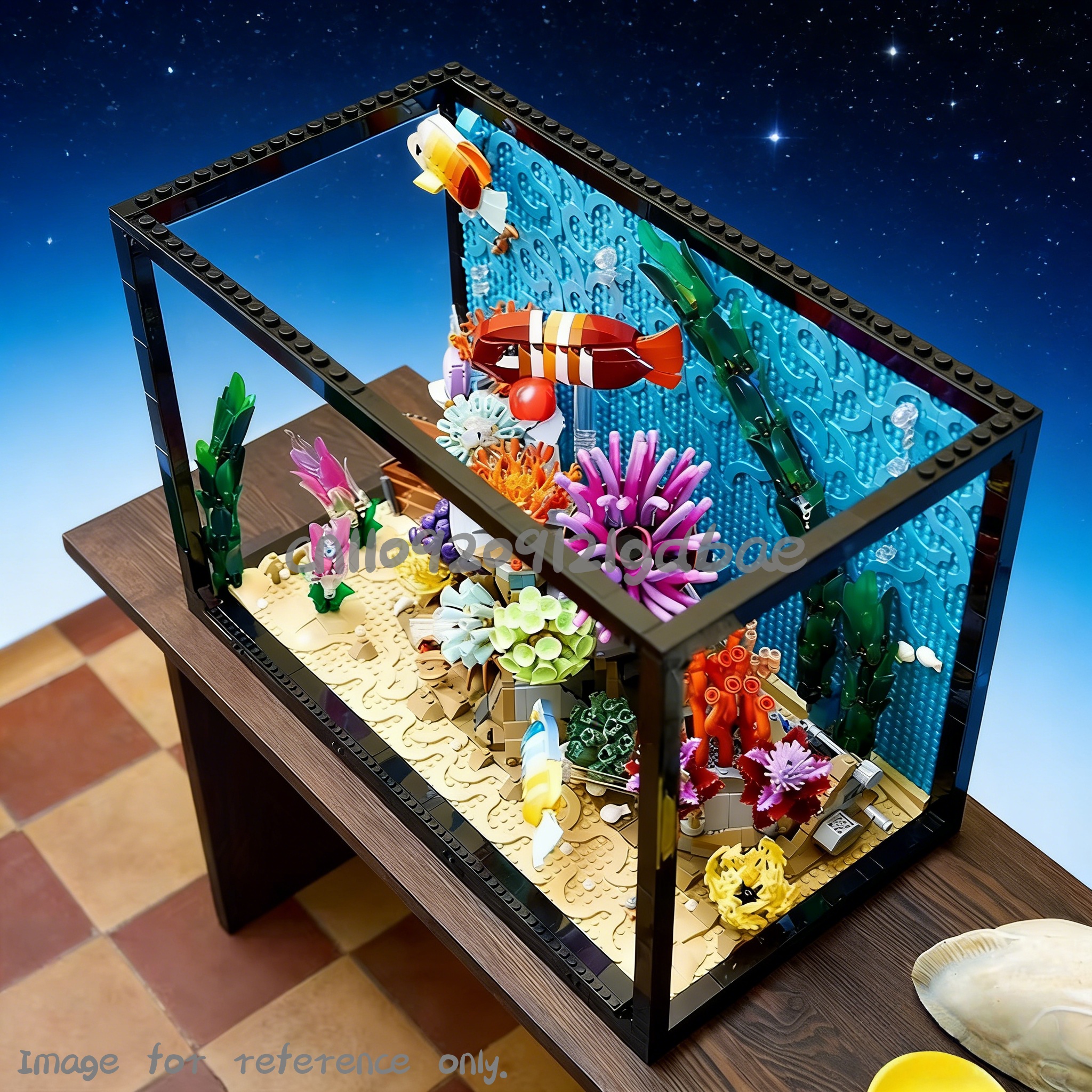 Marine Aquarium Cube - 4154Pcs Tropical Aquarium 10366 Fish Tank