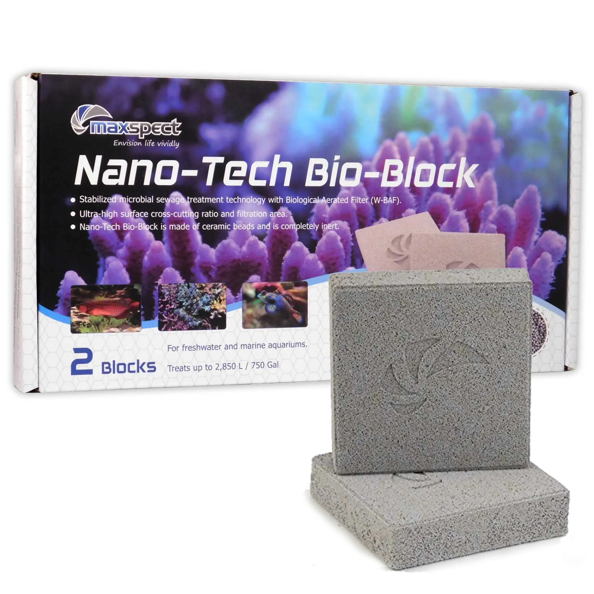 Marine Aquarium Cube - Aquarium Nano-Tech Bio Block -2 Blocks
