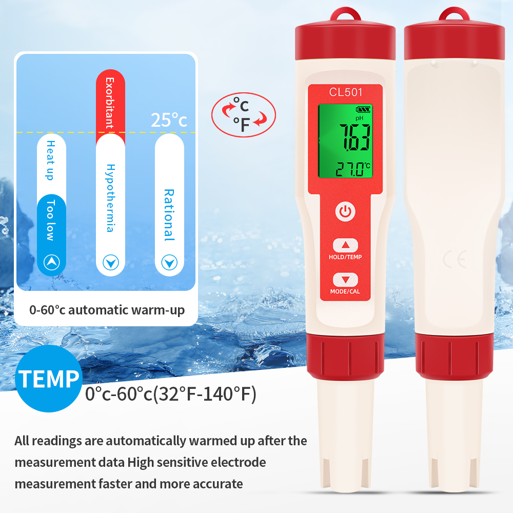 PH/CL2/H2/ORP/Temperature Mete - Marine Aquarium Water Analyzer 评论和价格