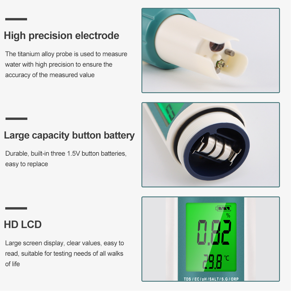 7 in 1 PH TDS EC ORP Salinity  - Marine Aquarium Water Analyzer 评论和价格