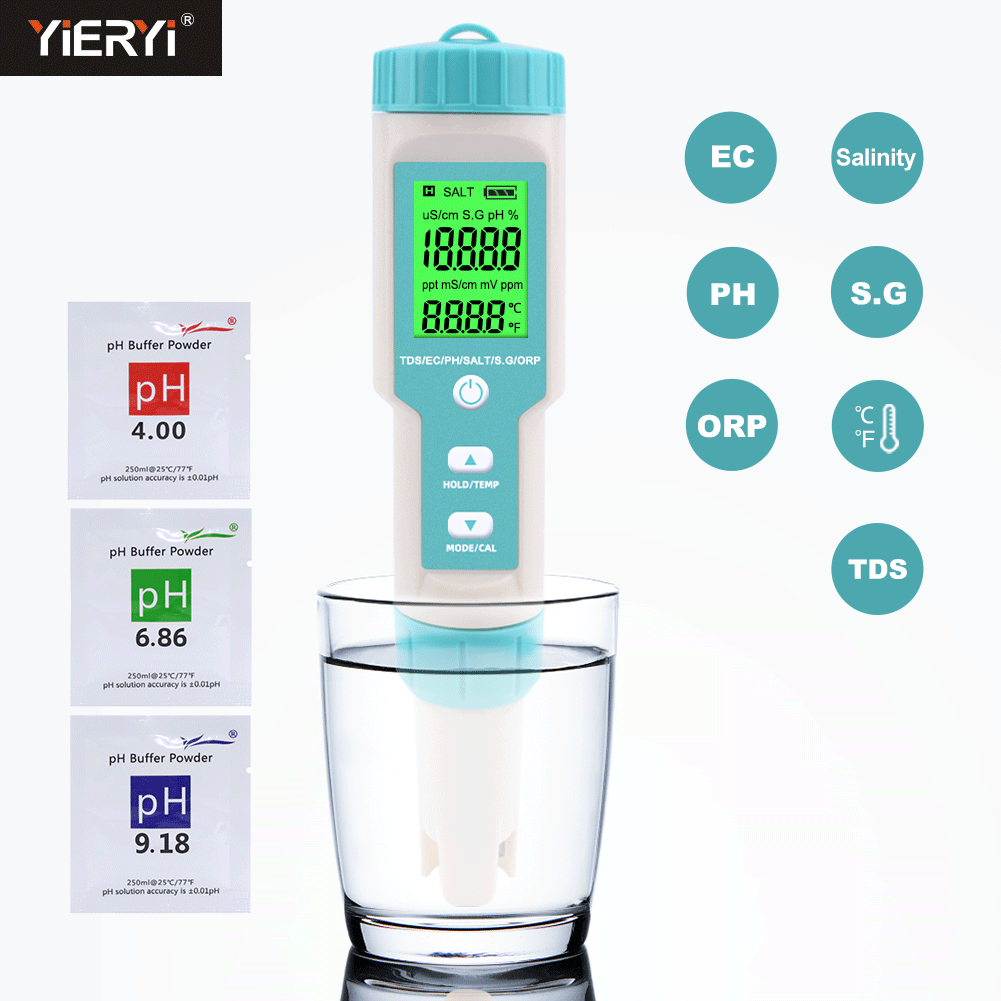 New 7 in 1 PH/TDS/EC/ORP/Salin - Marine Aquarium Water Analyzer 评论和价格