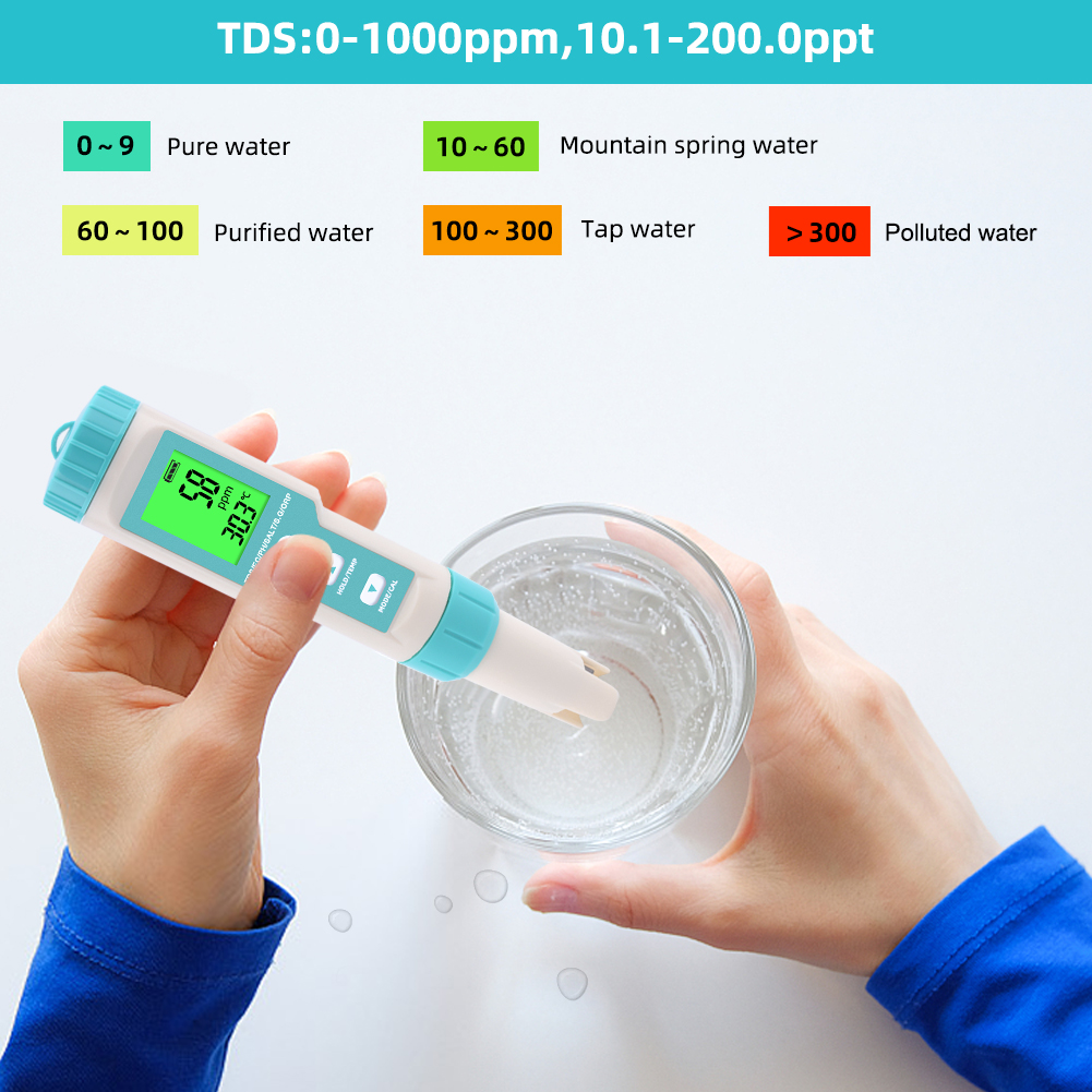 New 7 in 1 PH/TDS/EC/ORP/Salin - Marine Aquarium Water Analyzer 评论和价格