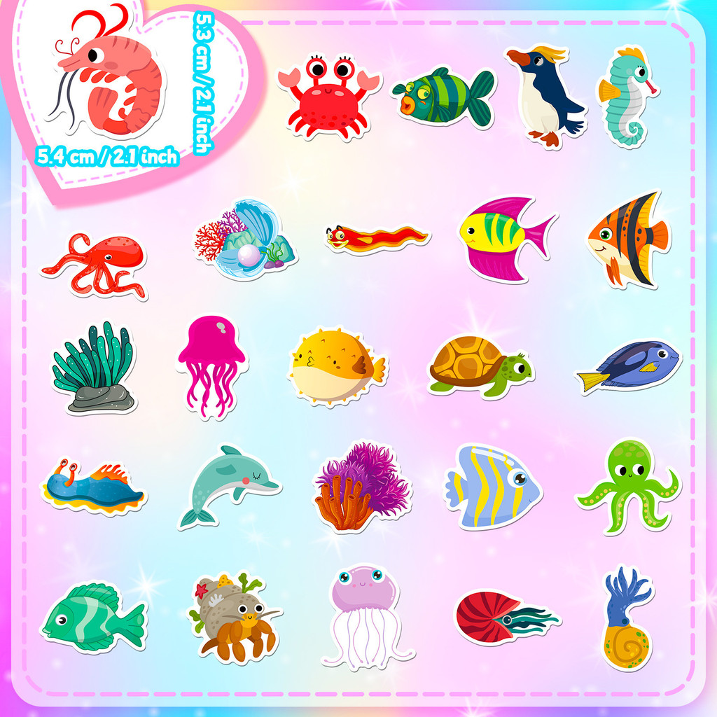 50Pcs Marine Life Stickers Dol - Marine Aquarium & Regional Centre Photos 评论和价格