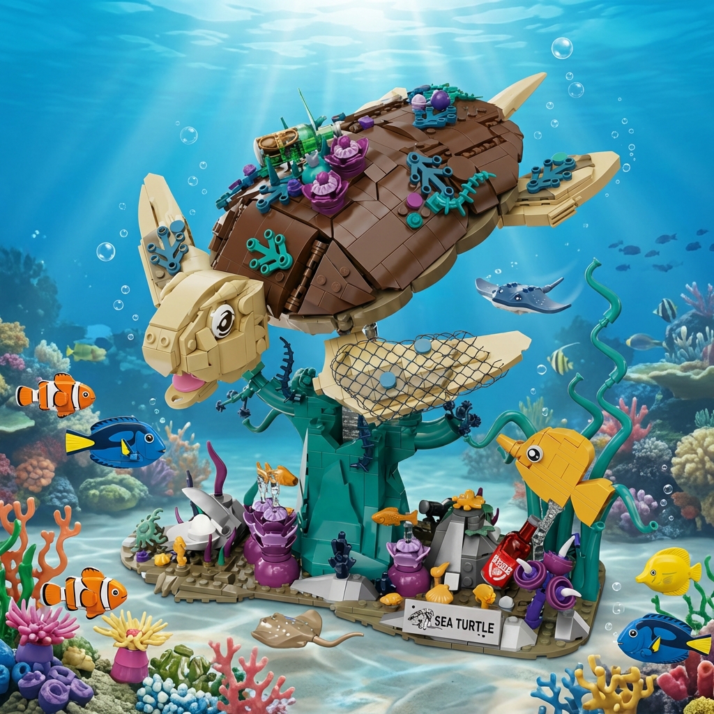 1271PCS Sea Turtle Building Bl - Marine Aquarium Cube 评论和价格