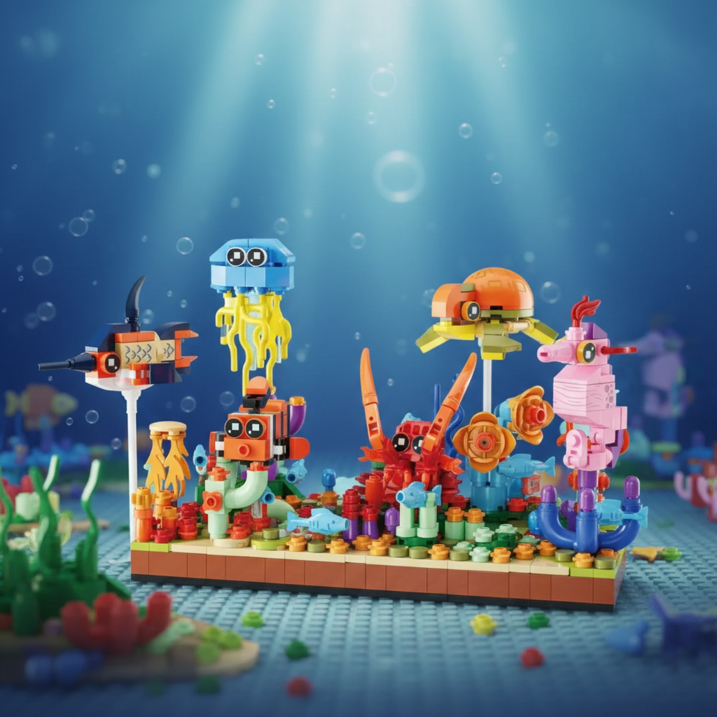 1271PCS Sea Turtle Building Bl - Marine Aquarium Cube 评论和价格