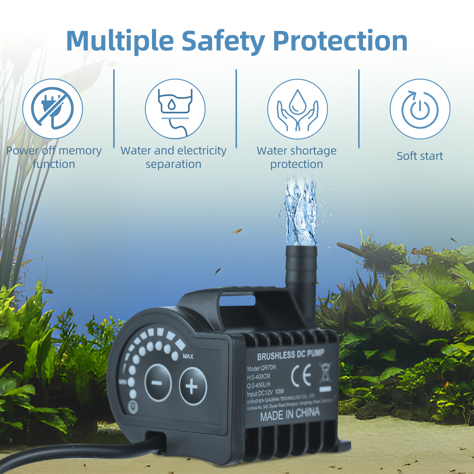 Submersible 12V Water Pump 8 L - Marine Aquarium Mini 评论和价格