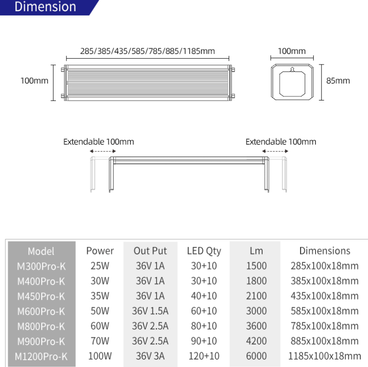 WEEK AQUA M Series 400mm Aquar - Marine Aquarium Lamp 评论和价格