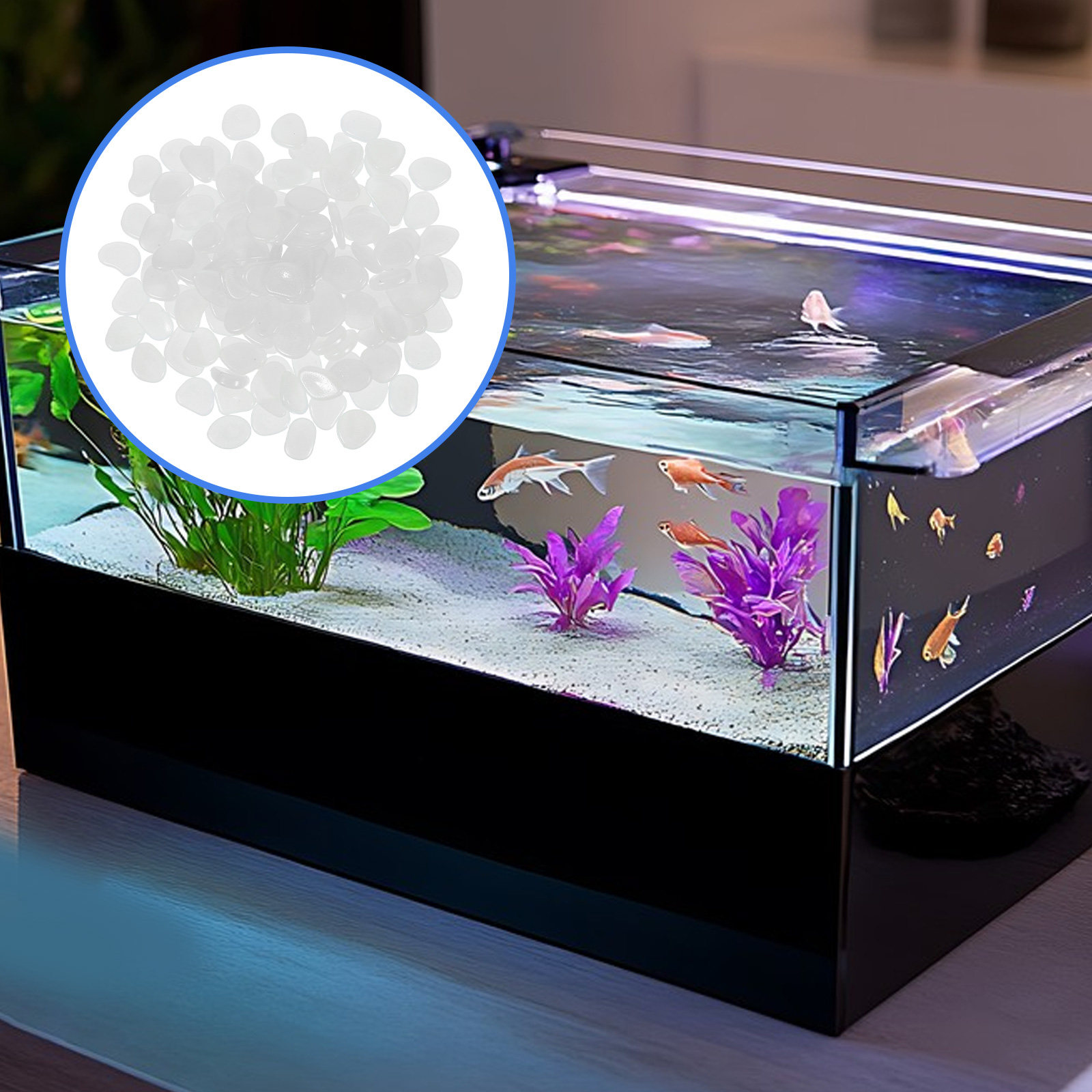200Pcs Glowing Stone Pebbles A - Aquarium Marine Rock 评论和价格